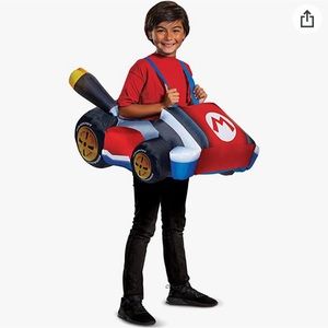 Mario costume AND inflatable race car!